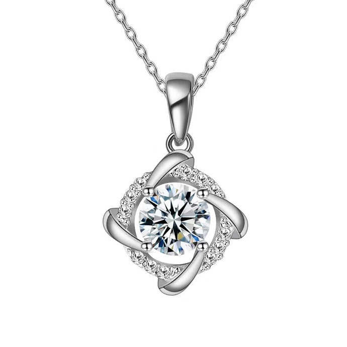 Vortex Solitary 925 silver Moissanite necklace