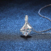 Load image into Gallery viewer, Solitary bow charm 925 silver Moissanite necklace