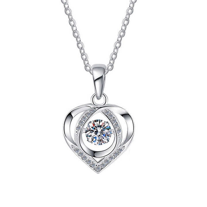 Waterdrop heart 925 silver Moissanite necklace