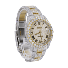 Load image into Gallery viewer, DJ 41MM MOISSANITE DIAMOND BIG STONE BEZEL TWO-TONE WATCH 22CT