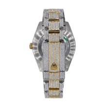 Load image into Gallery viewer, DJ 41MM MOISSANITE DIAMOND BIG STONE BEZEL TWO-TONE WATCH 22CT