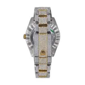 DJ 41MM MOISSANITE DIAMOND MEDIUM STONE BEZEL TWO-TONE WATCH 22CT