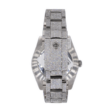 Load image into Gallery viewer, DJ 41MM MOISSANITE DIAMOND TWO ROW STONE BEZEL WATCH 22CT