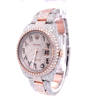 Load image into Gallery viewer, DJ TWO-TONE GOLD 41MM MOISSANITE DIAMOND WATCH 22CT