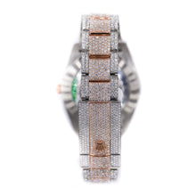 Load image into Gallery viewer, DJ TWO-TONE ROSE GOLD ROMAN NUMERALS 41MM MOISSANITE DIAMOND WATCH 22CT