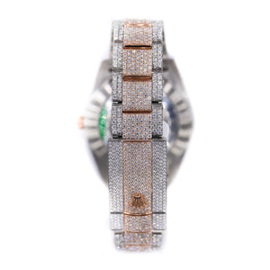 DJ TWO-TONE GOLD 41MM MOISSANITE DIAMOND WATCH 22CT